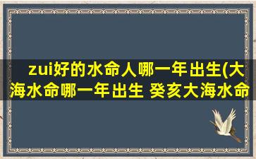 zui好的水命人哪一年出生(大海水命哪一年出生 癸亥大海水命一生必得荣达)